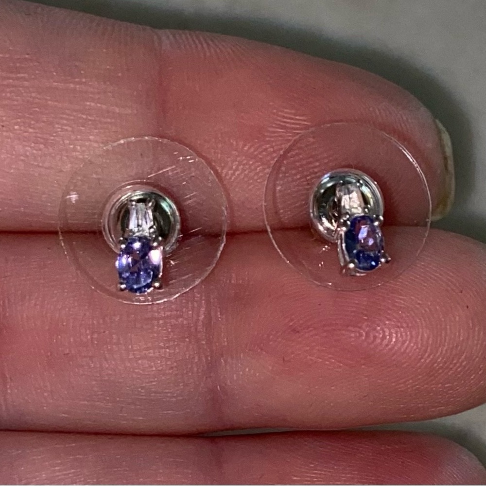 NWT Tanzanite & White Zircon Suite!Earrings,Pendant,Ring in .925 Sterling Silver - Picture 10 of 10